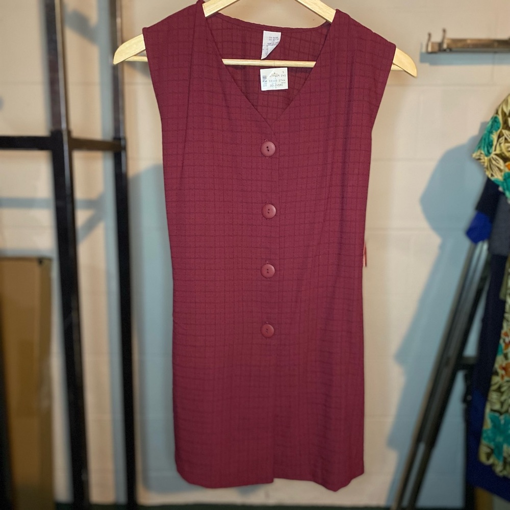 International Fashion Maroon Vest Mini Dress